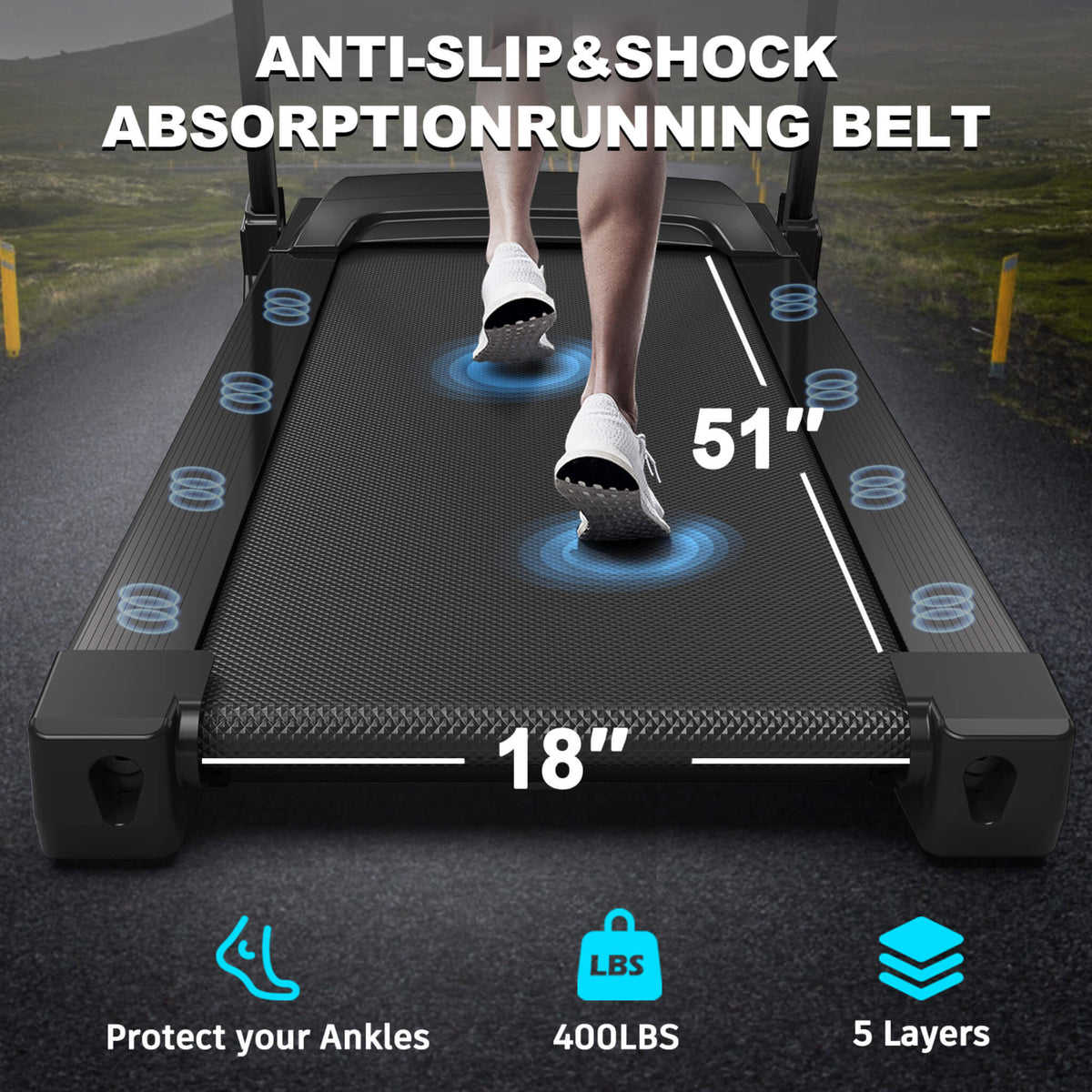 Compact 3.5HP Foldable Electric Treadmill With Bluetooth, LCD Display & 12 Pre-Set Running Programs (SAK25879)