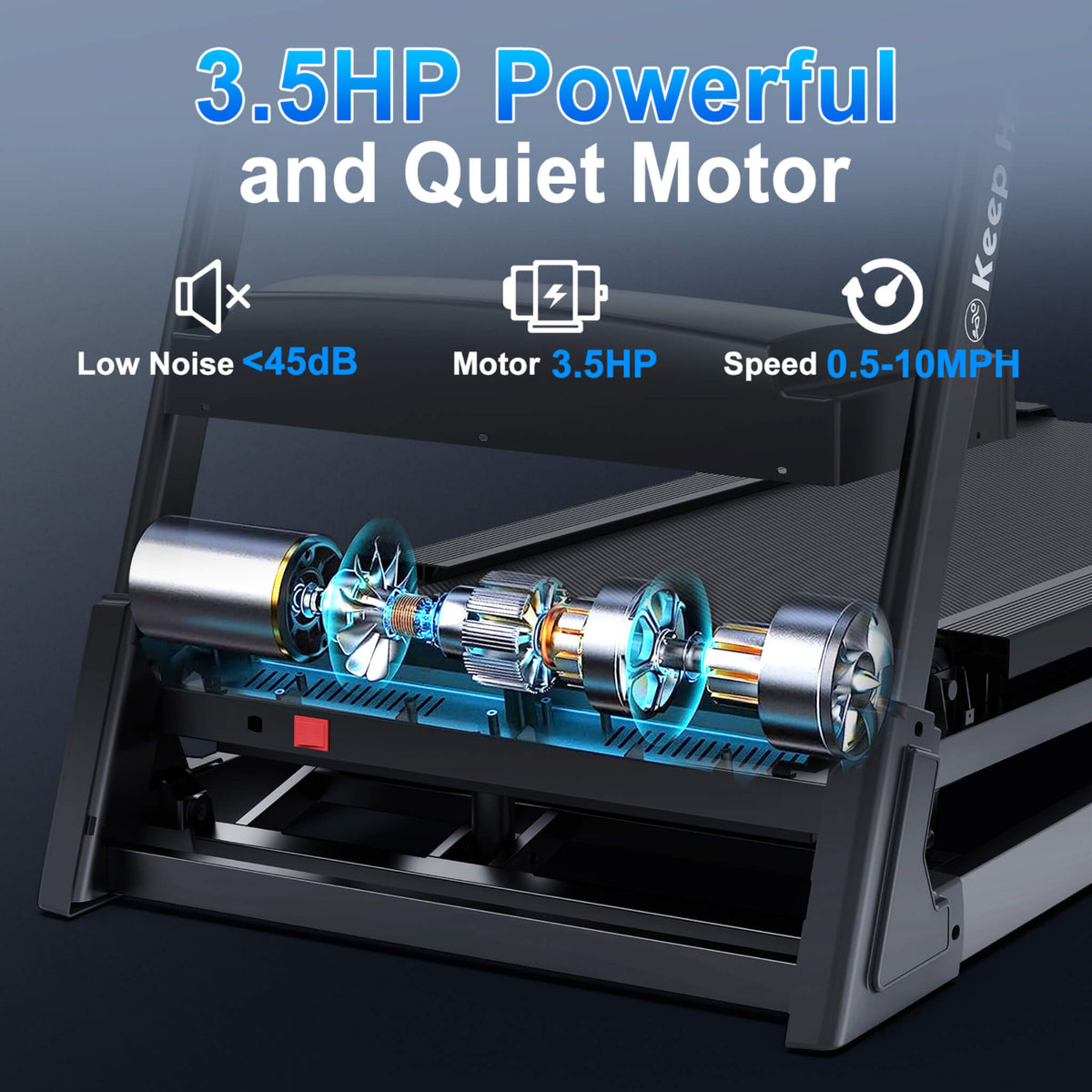 Compact 3.5HP Foldable Electric Treadmill With Bluetooth, LCD Display & 12 Pre-Set Running Programs (SAK25879)