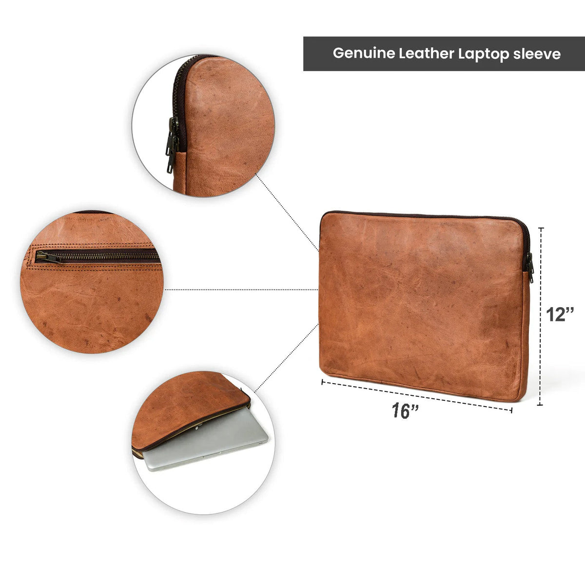 Zento Laptop Sleeve - Tan Brown