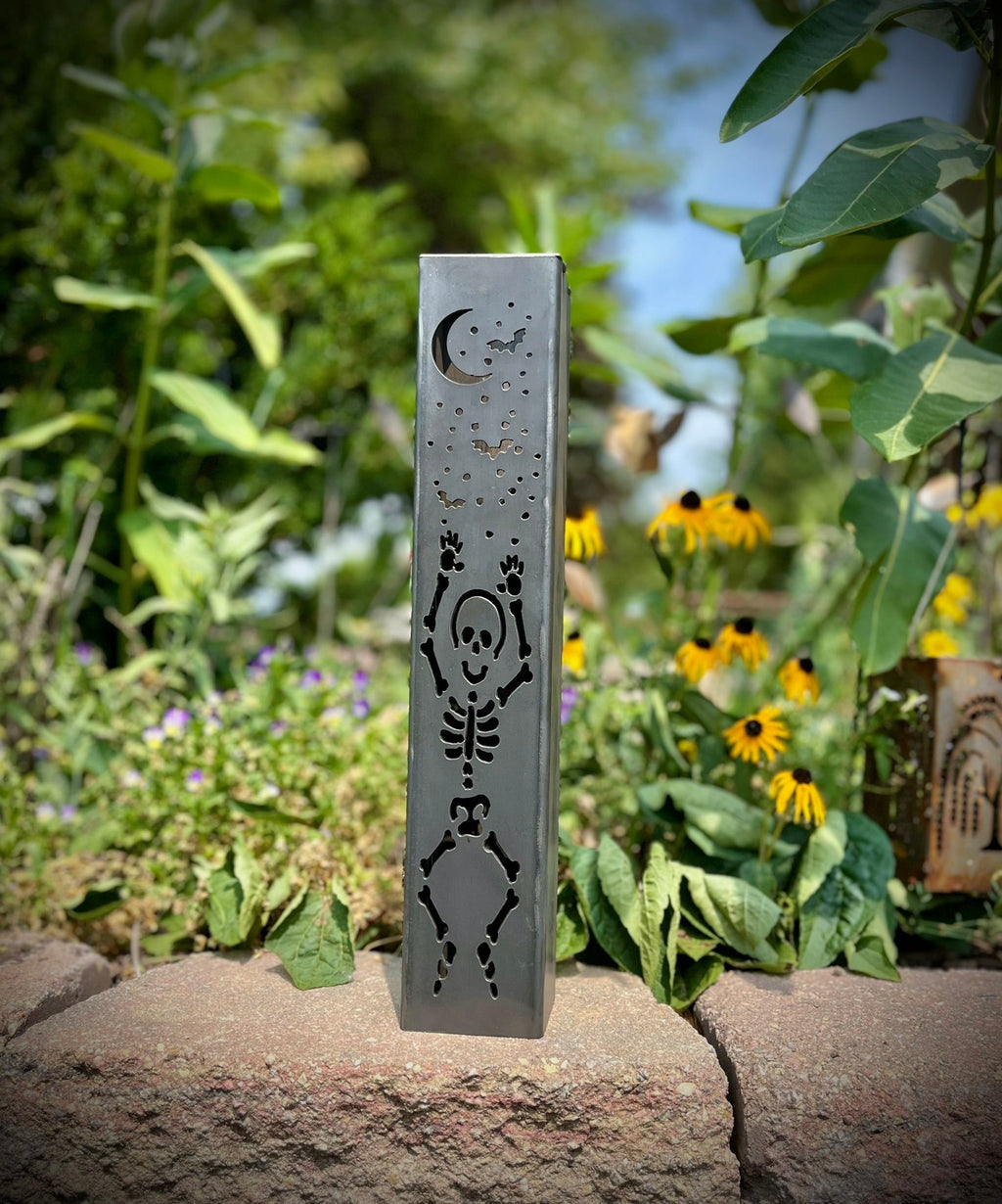 Dancing Bones Solar Tube Lights - Skeletons - Steel