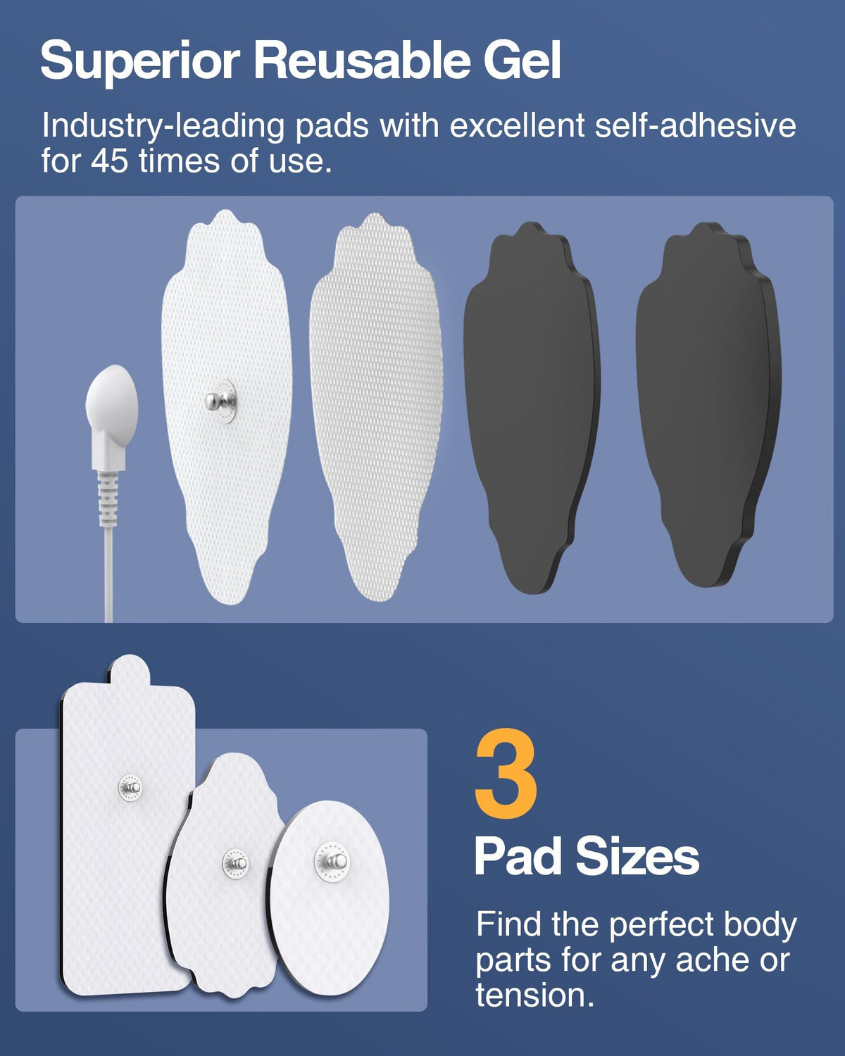 24-Mode TENS &amp; EMS Unit – Rechargeable Muscle Stimulator with 8 Pads