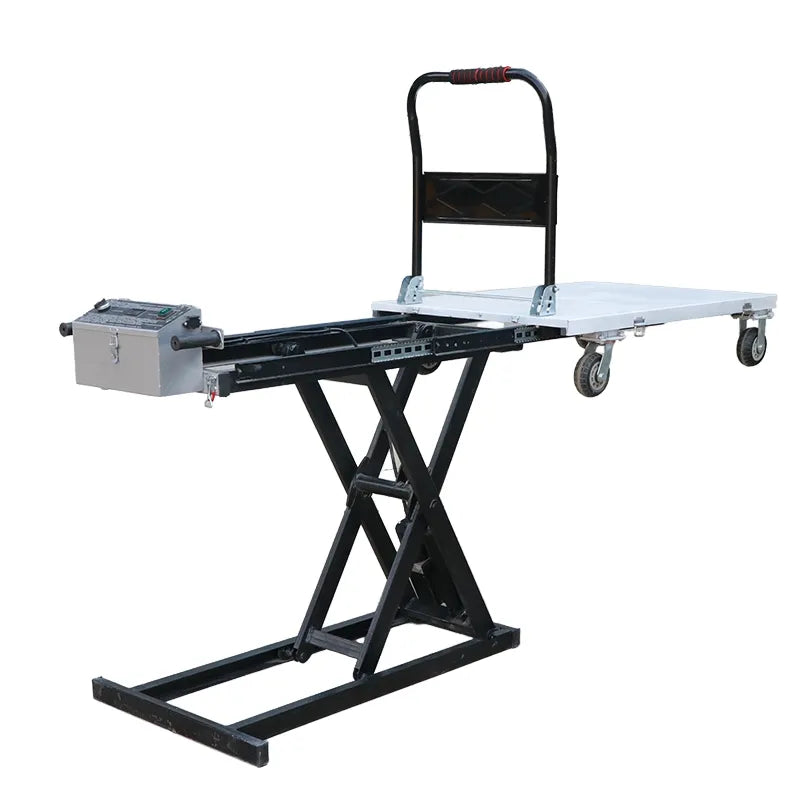 660 lb electric hydraulic lift cart with retractable platform