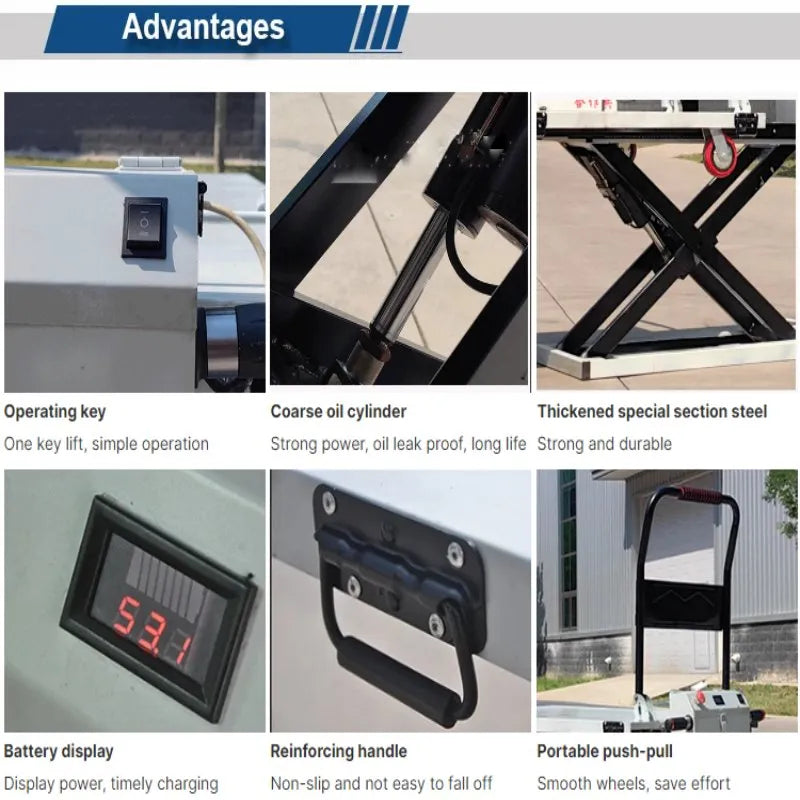 Electric lift cart features and controls