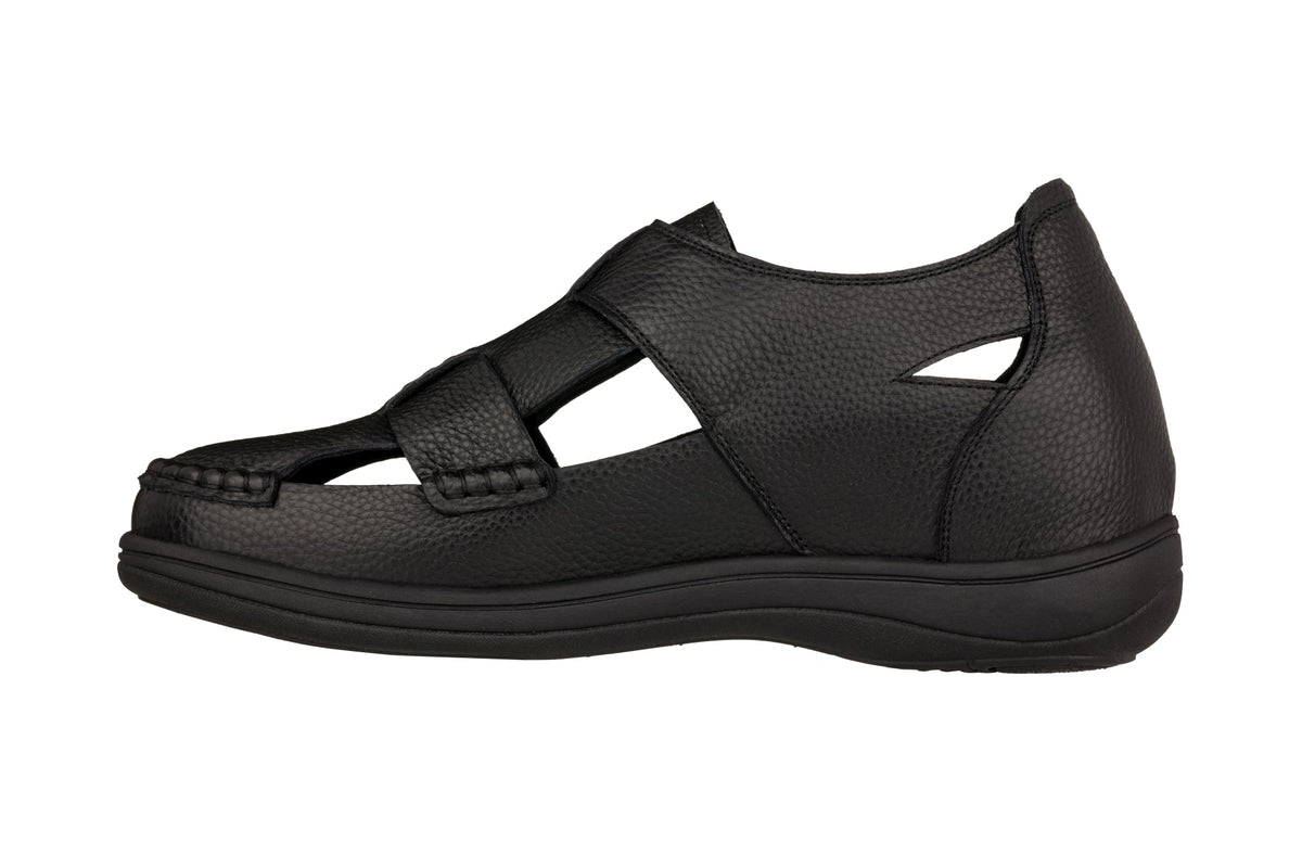 CALTO - K2661 - 3.2 Inches Taller (Black) - Casual Fisherman Sandal