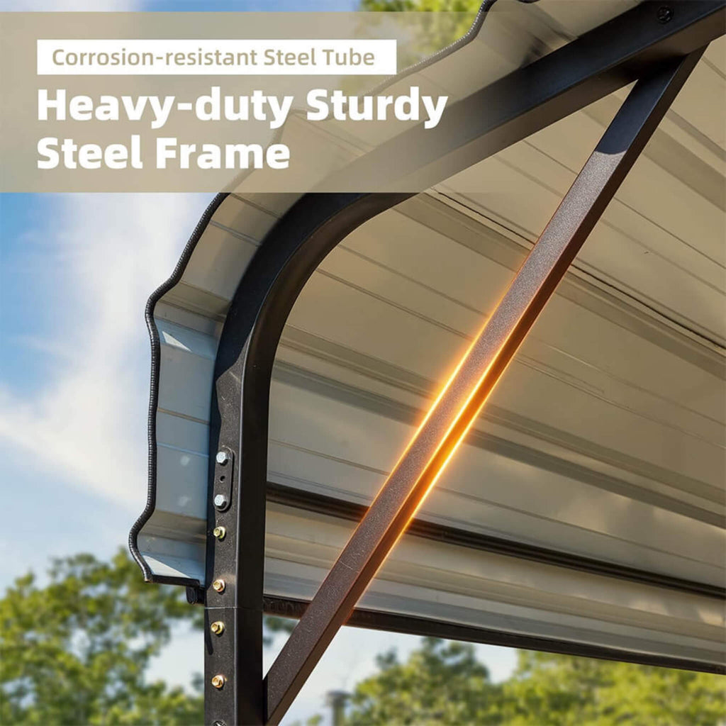 [20X40FT] Extra-Large Heavy-Duty Four Car Outdoor Metal Carport Canopy For Trucks, Boats And SUVs (SAK29713)