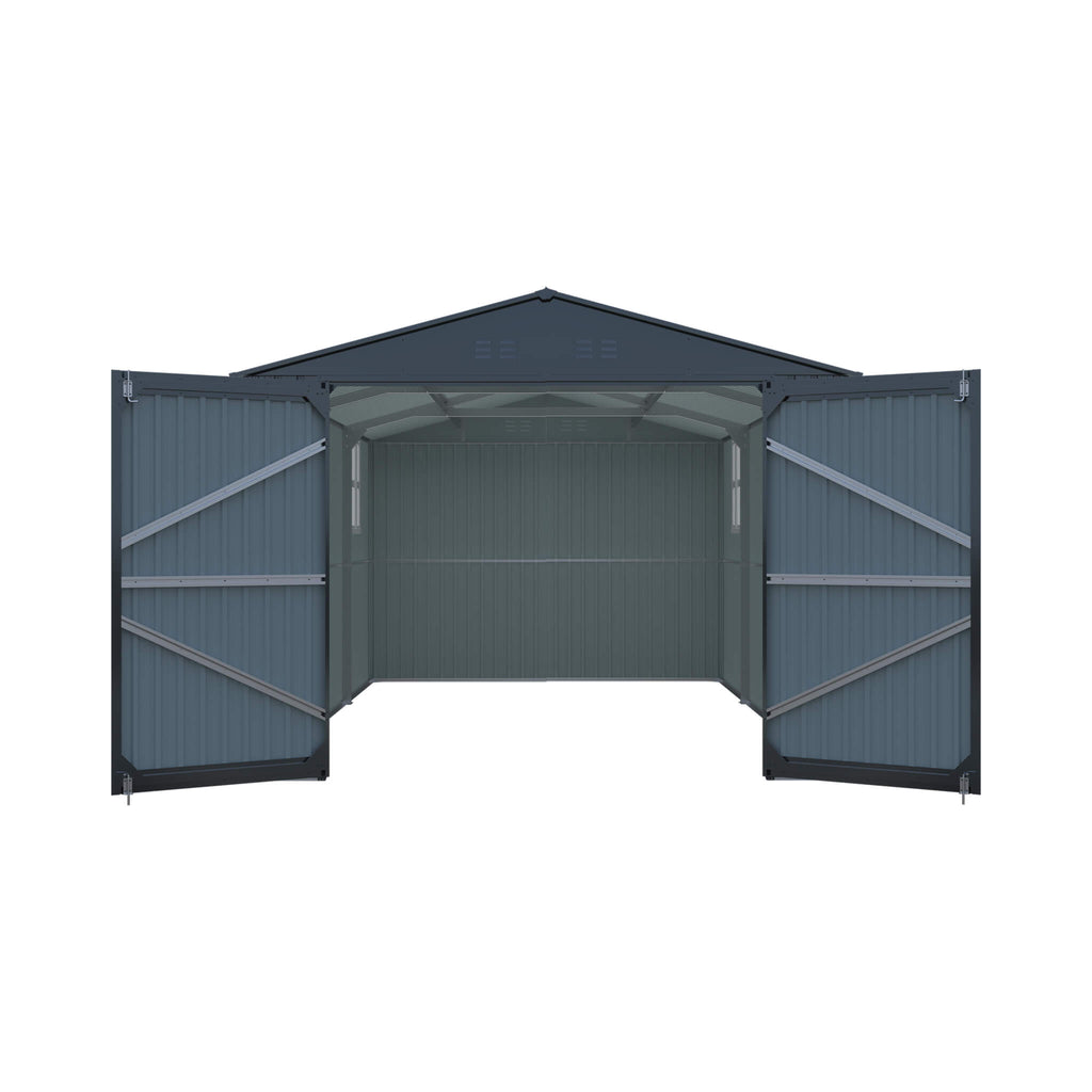 Extra-Large Outdoor Galvanized Steel Outdoor Storage Shed With Skylight Roof (SAK42671)