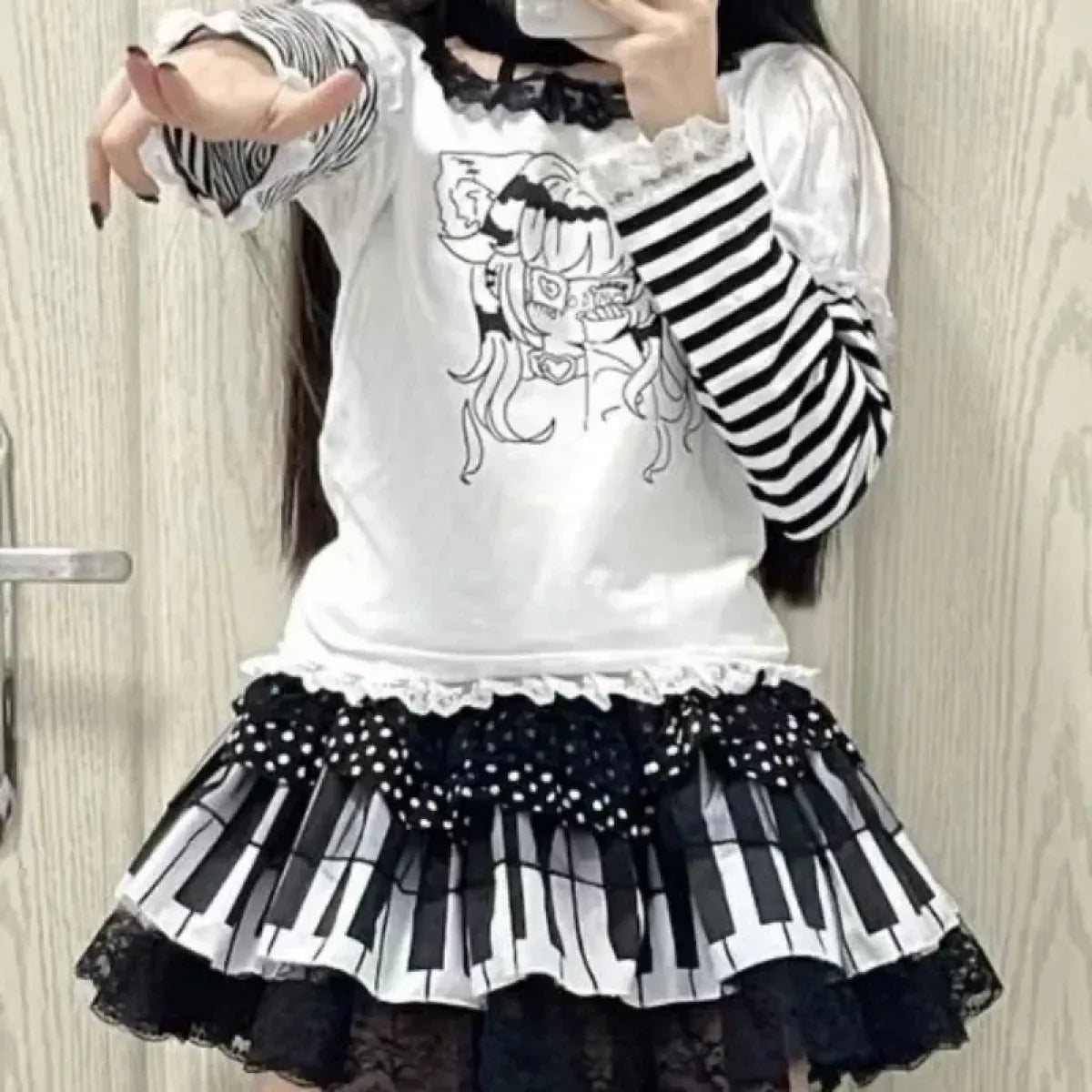 Harajuku Gothic Lolita Lace Skirt – Y2K Punk Fairy Grunge Kawaii