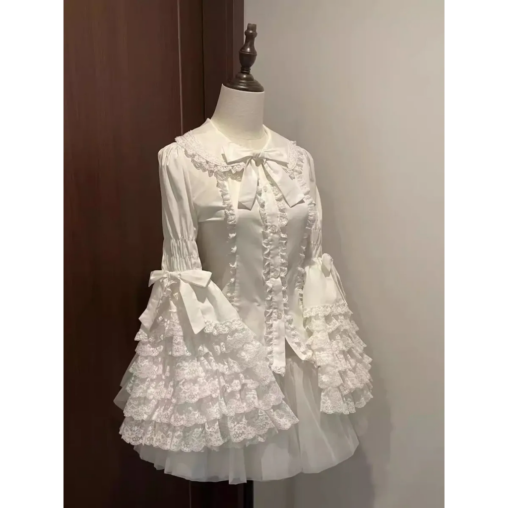 Kawaii Flare Sleeve Bow Blouse
