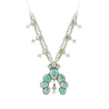 Squash Blossom Statement Blue Turquoise and Sterling Silver Necklace
