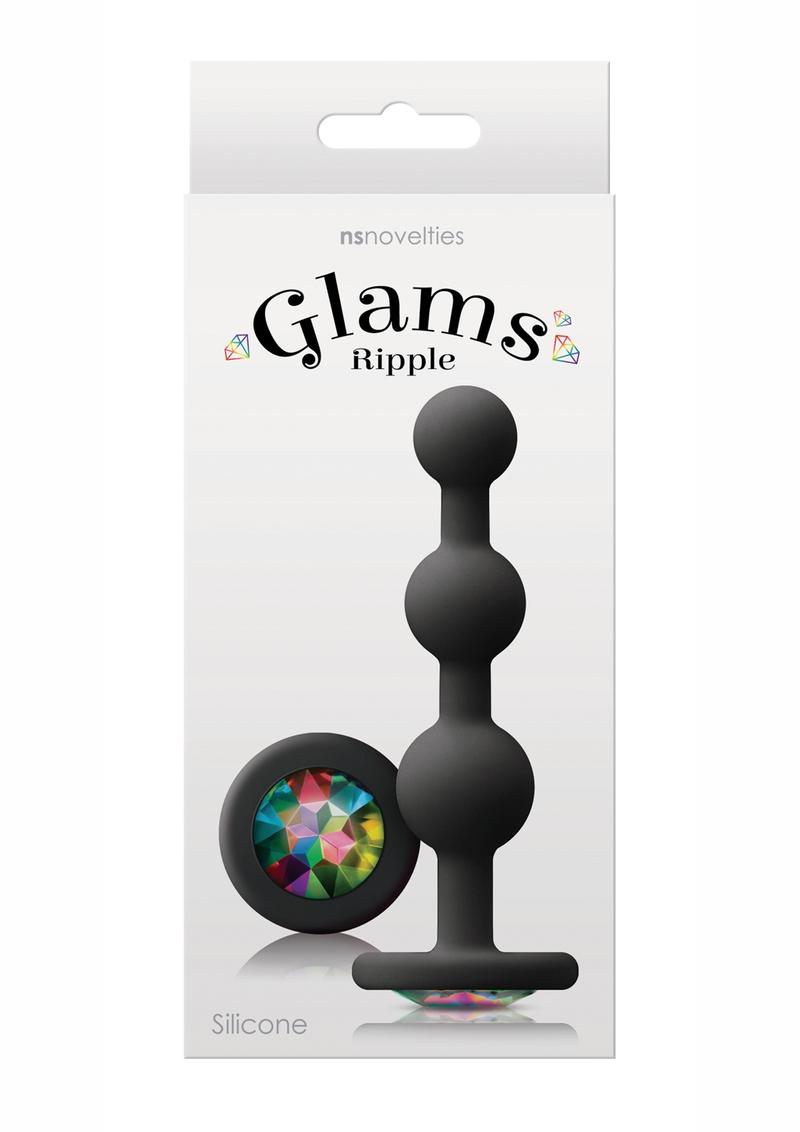 Glams Ripple Black Silicone Anal Beads Plug