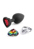 Glams Xchange Heart Silicone Anal Plug with Swappable Gems