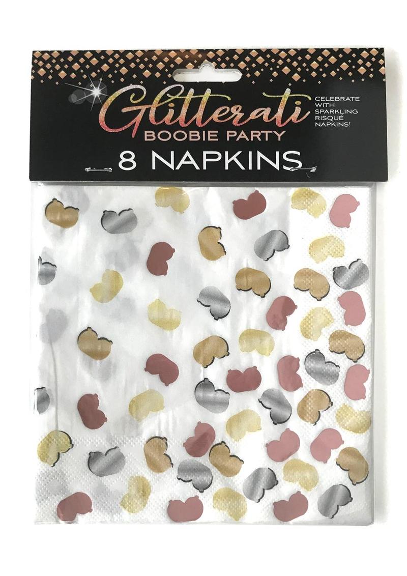 Glitterati Boobie Party Napkins 8 Multicolor Napkins for Adult Parties