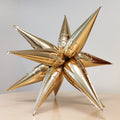 Gold Starburst Cluster Balloon | 12-Point Metallic Foil Star