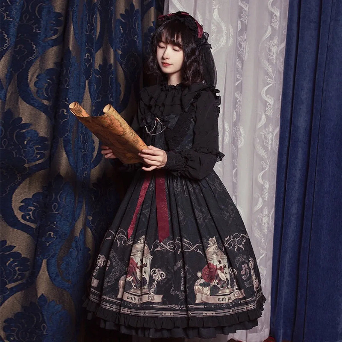 Gothic Lolita Print Dress
