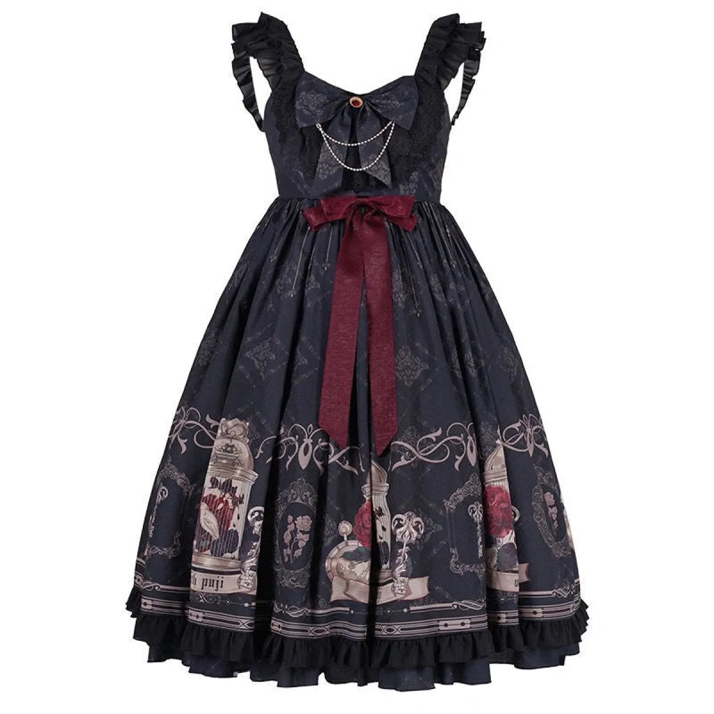 Gothic Lolita Print Dress