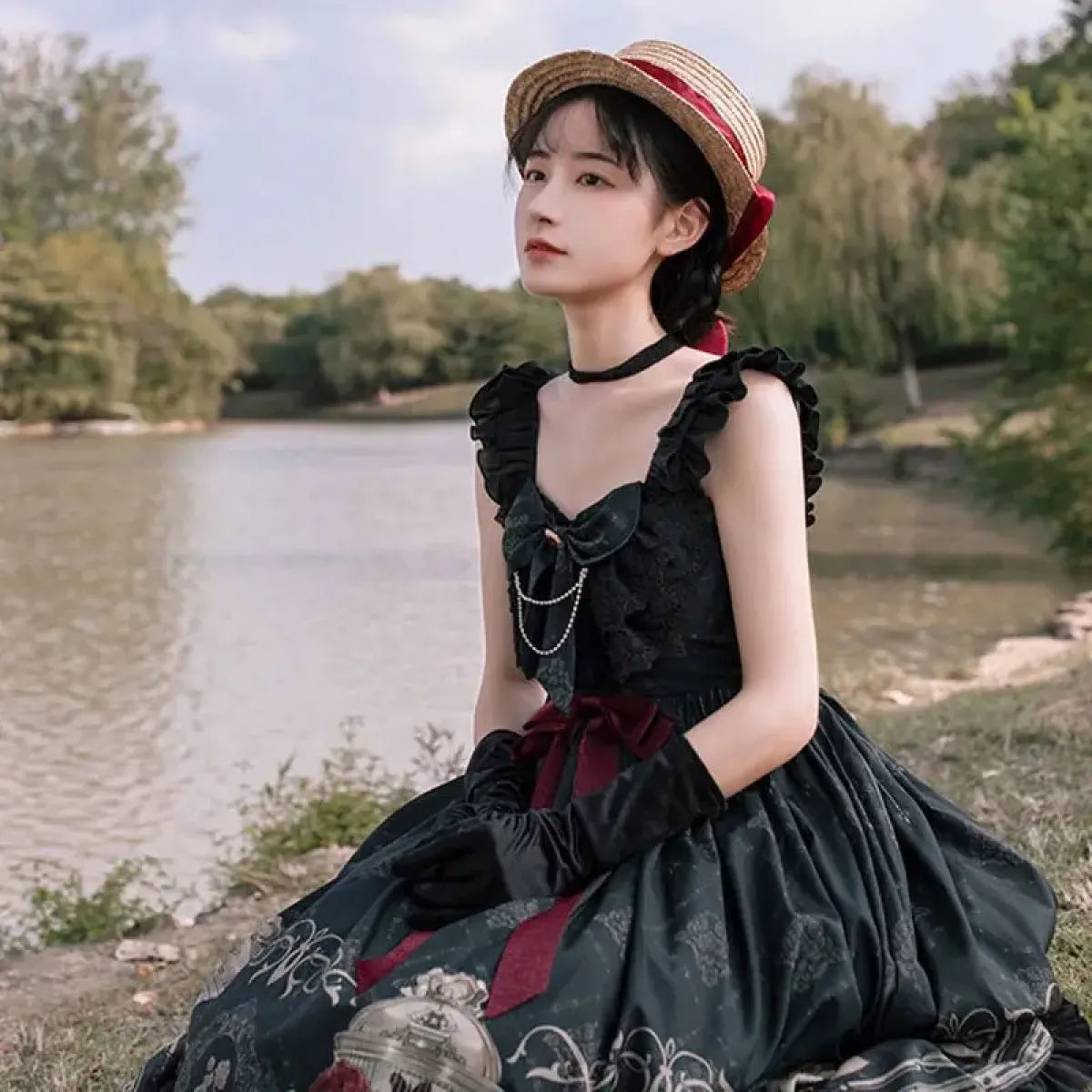 Gothic Lolita Print Dress