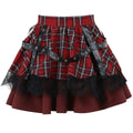 Gothic Plaid Punk Skirt – Harajuku Lace Layered Mini Skirt Cosplay