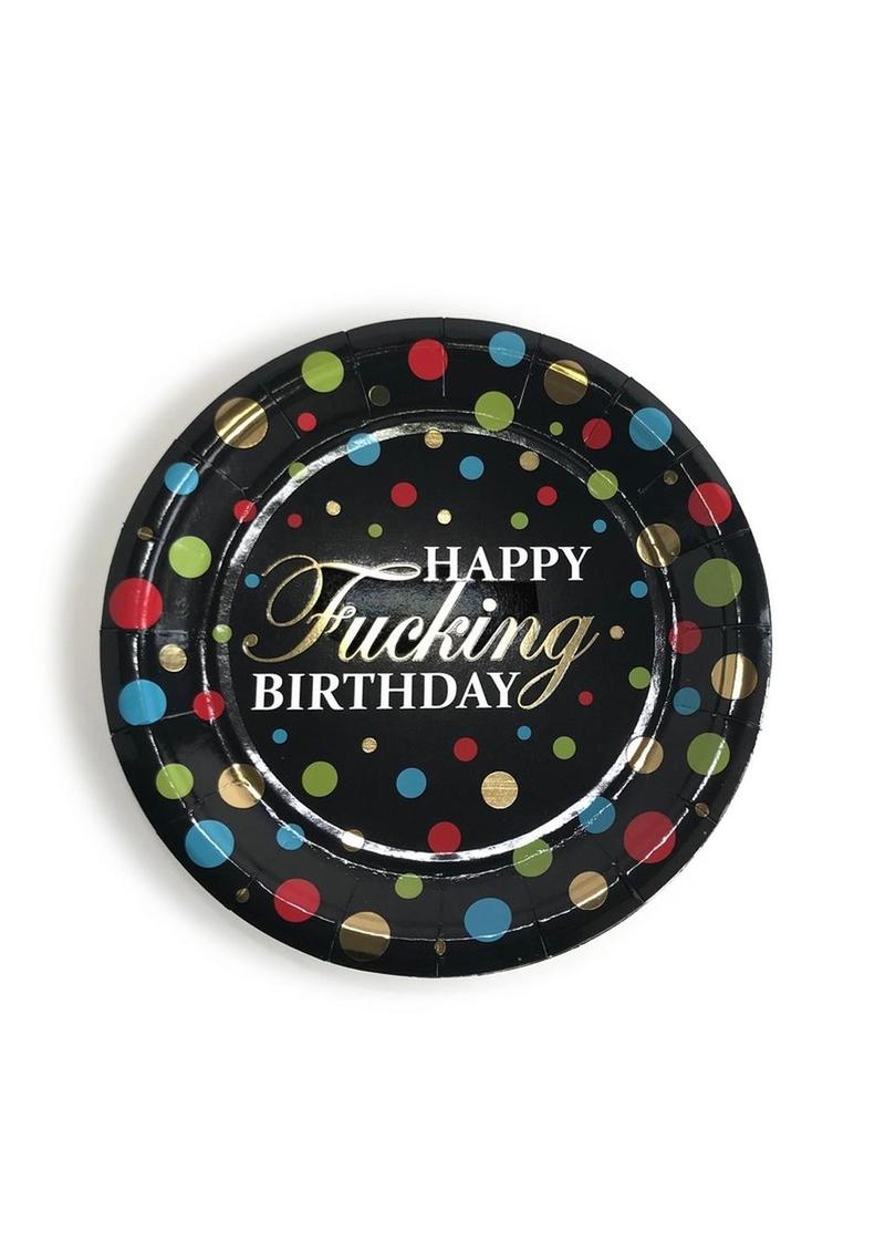 Happy Fucking Birthday Party Plates 8 Count Cheeky Design