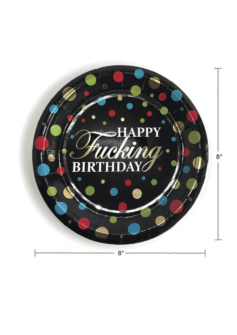 Happy Fucking Birthday Party Plates 8 Count Cheeky Design