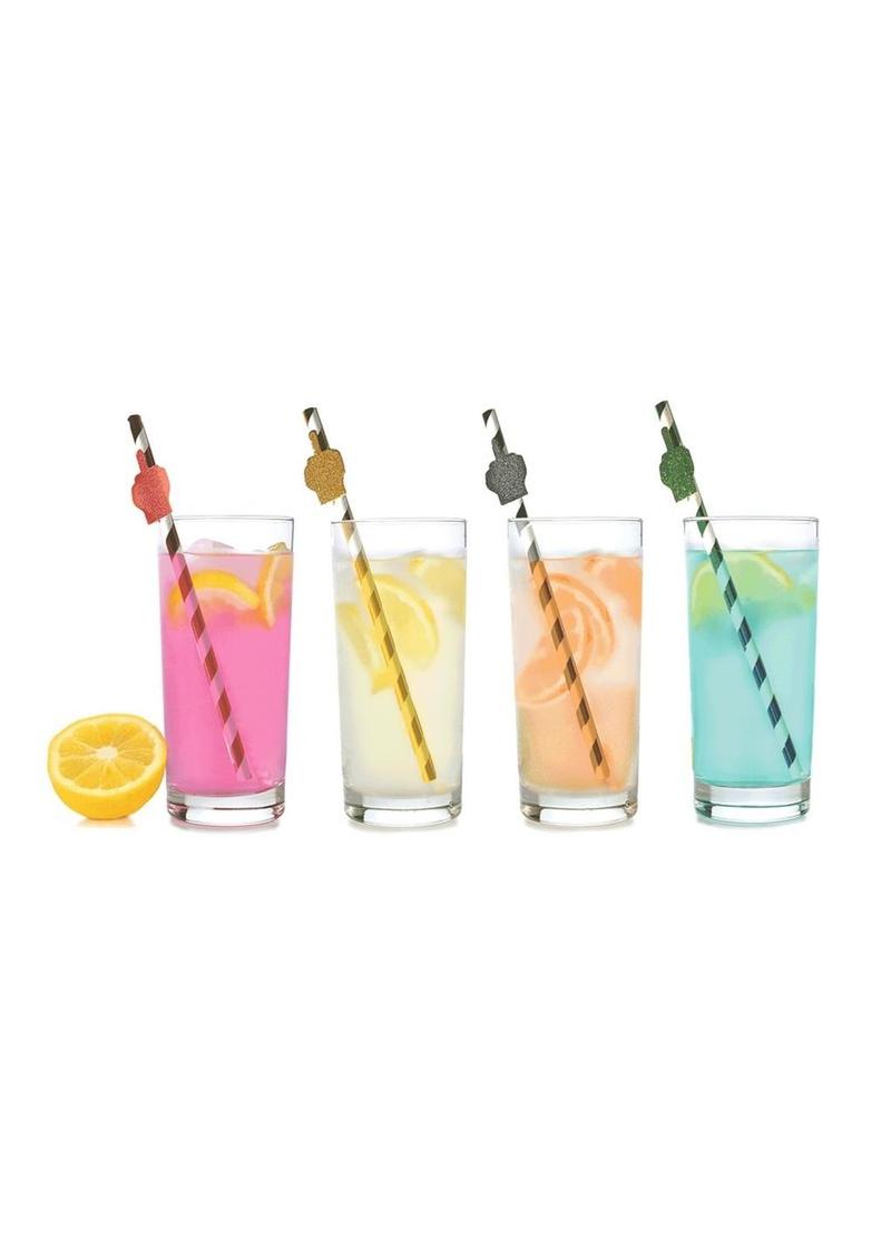 Happy Fucking Birthday Tall Party Straws Glittering Fun Straws