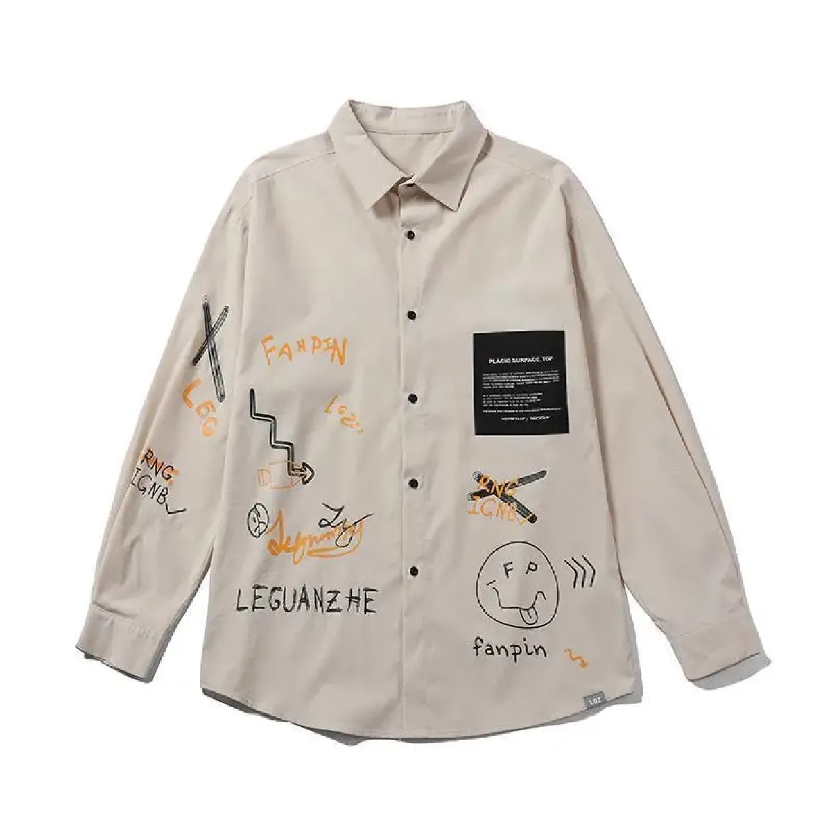 Harajuku Graphic Button Up Shirt
