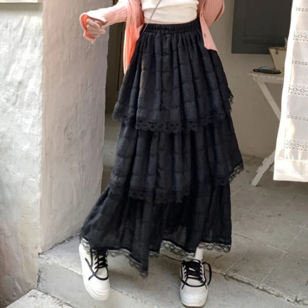 Harajuku Ruffle Lace Skirt
