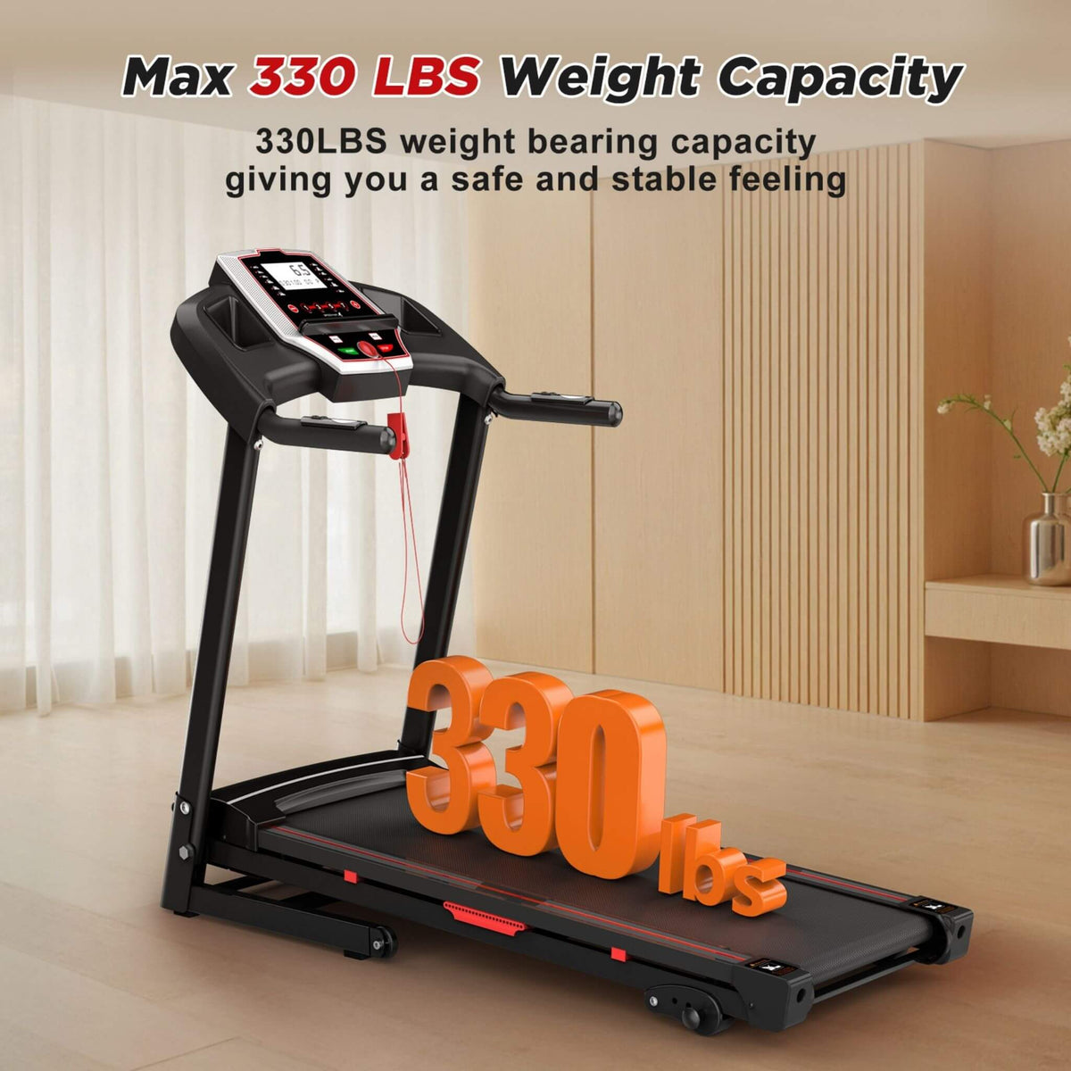 Portable 3.5HP Space Saving Folding Treadmill W/ Incline & 12 Preset Programs (SAK29735)