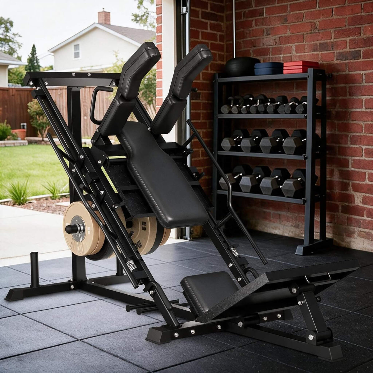 Heavy-Duty 2-In-1 Multifunctional Leg Press Hack Squat Machine (SAK24851)