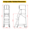 Heavy-Duty 375-Pound Aluminum Rolling Platform Ladder (SAK61724)