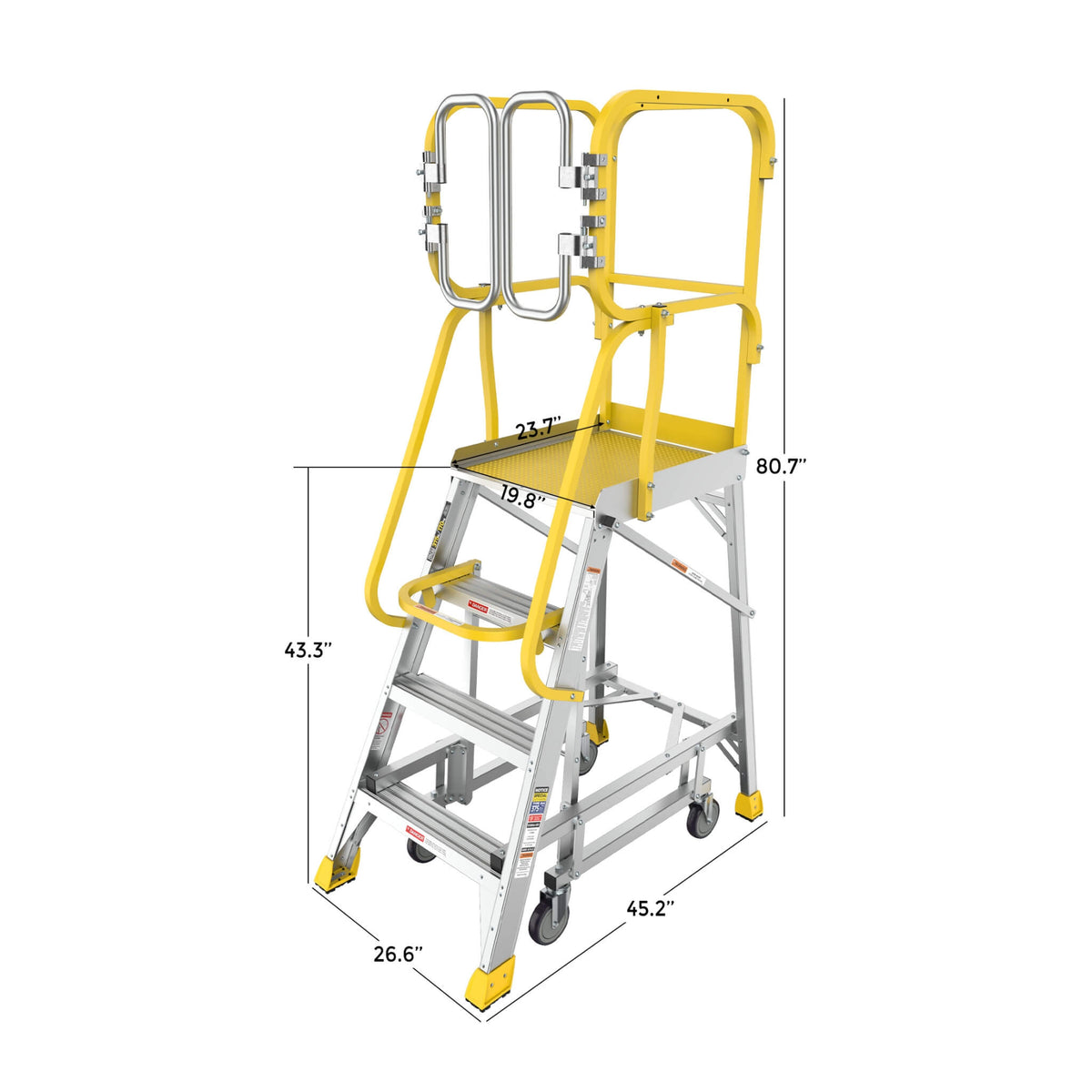 Heavy-Duty 375-Pound Aluminum Rolling Platform Ladder (SAK61724)