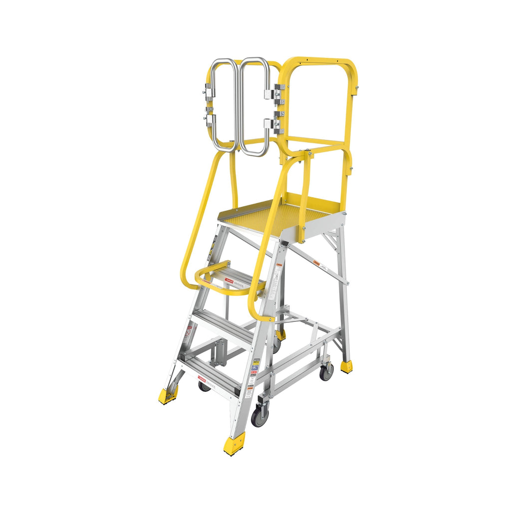 Heavy-Duty 375-Pound Aluminum Rolling Platform Ladder (SAK61724)