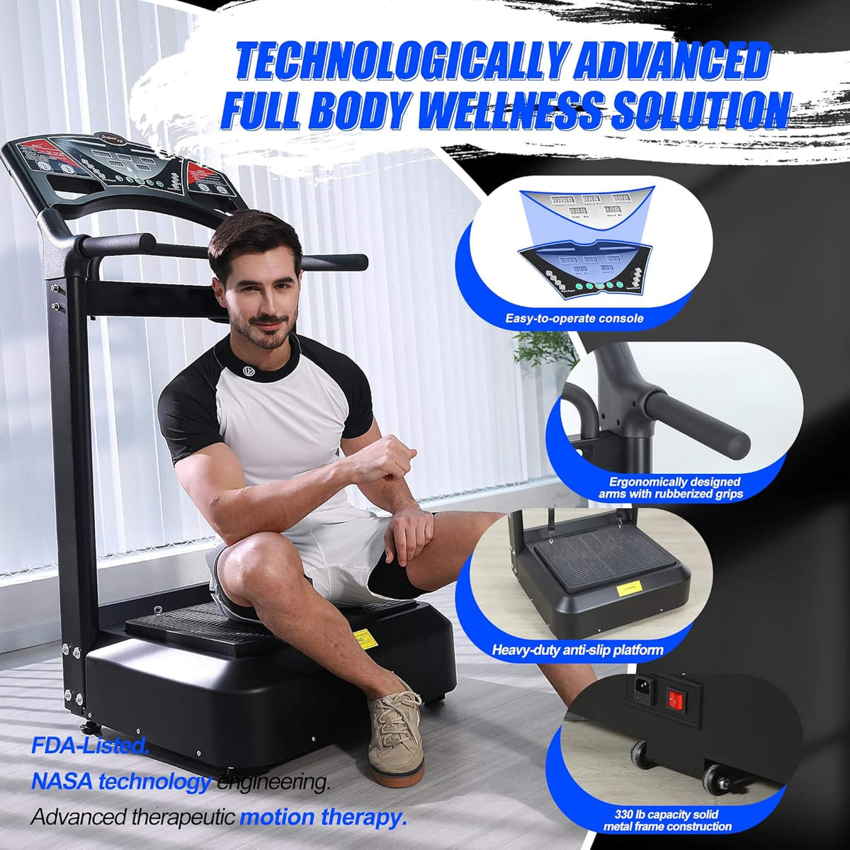 Heavy-Duty 400LBS Whole Body Vibration Plate Workout Machine (SAK57390)