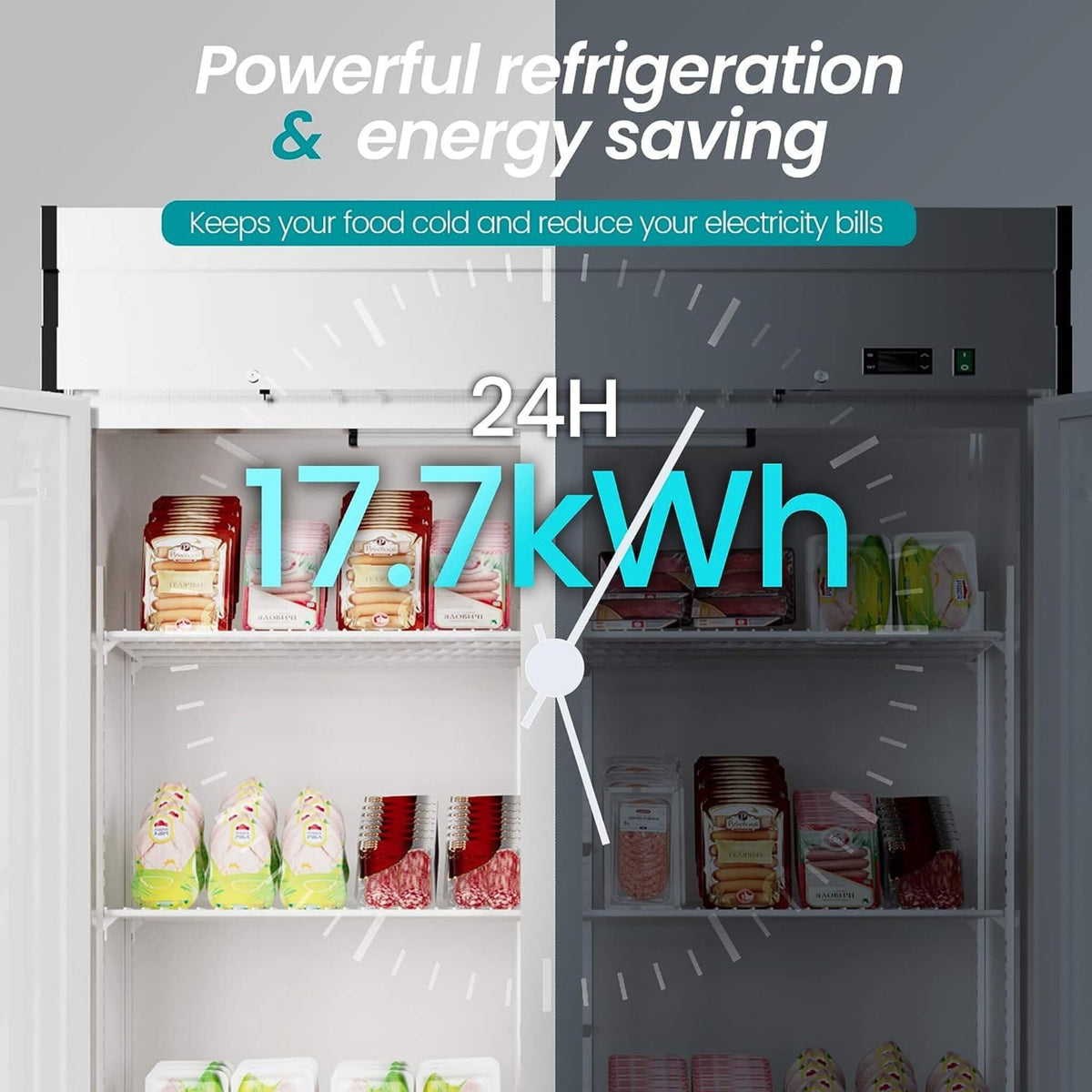 Heavy-Duty 54-Inch 2-Door Stainless Steel Commercial Freezer With OmniSmart Temperature Control (SAK91765)