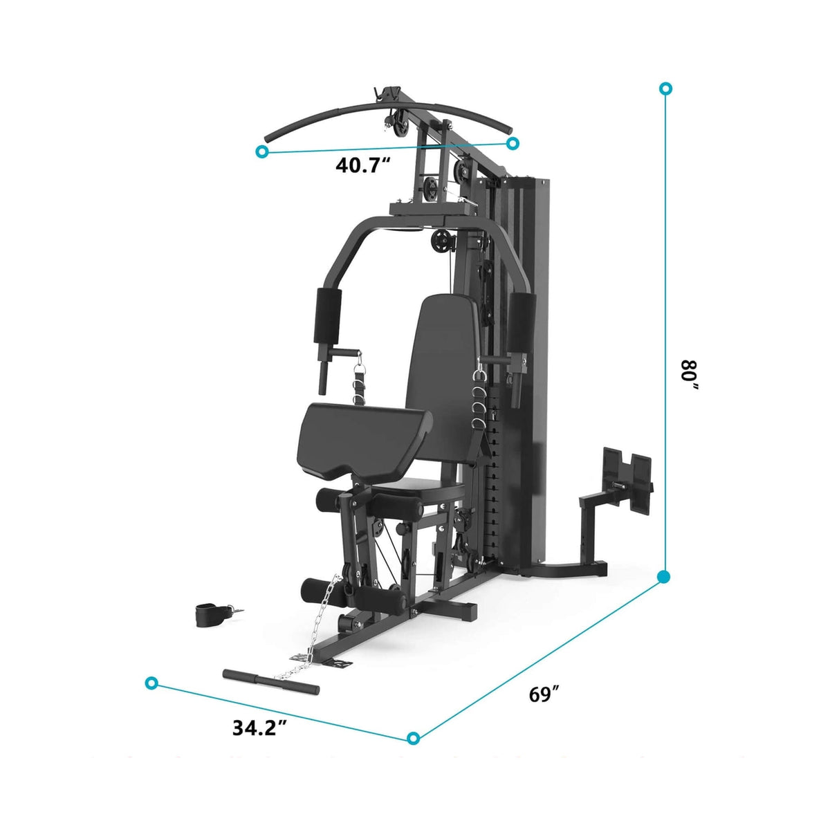 Heavy-Duty All-In-One Home Gym Workout Station For Full Body Strength Training, 150LBS (SAK12959)