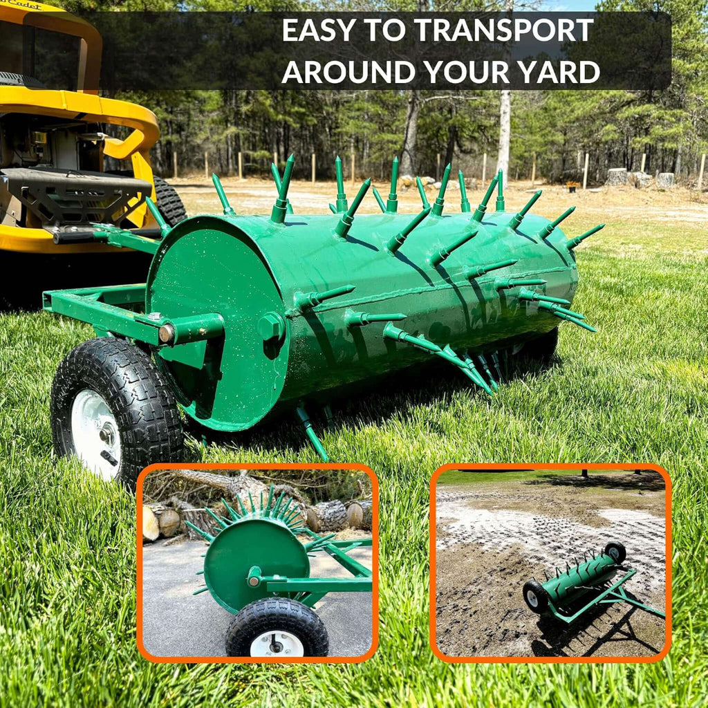 Heavy-Duty Water-Filled Pull-Behind Spike Roller Lawn Aerator (SAK28193)