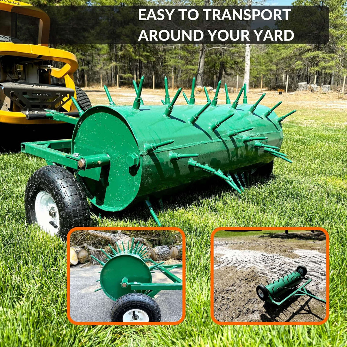 Heavy-Duty Water-Filled Pull-Behind Spike Roller Lawn Aerator (SAK28193)