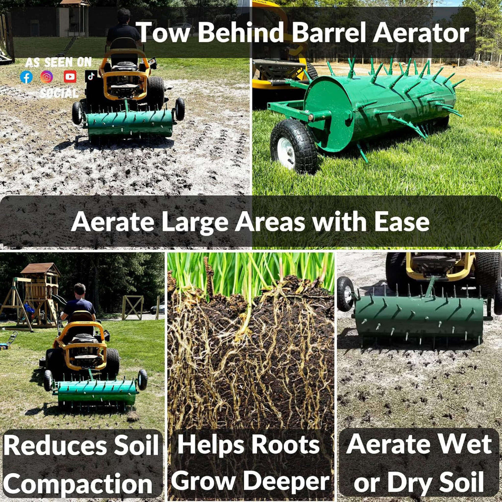 Heavy-Duty Water-Filled Pull-Behind Spike Roller Lawn Aerator (SAK28193)