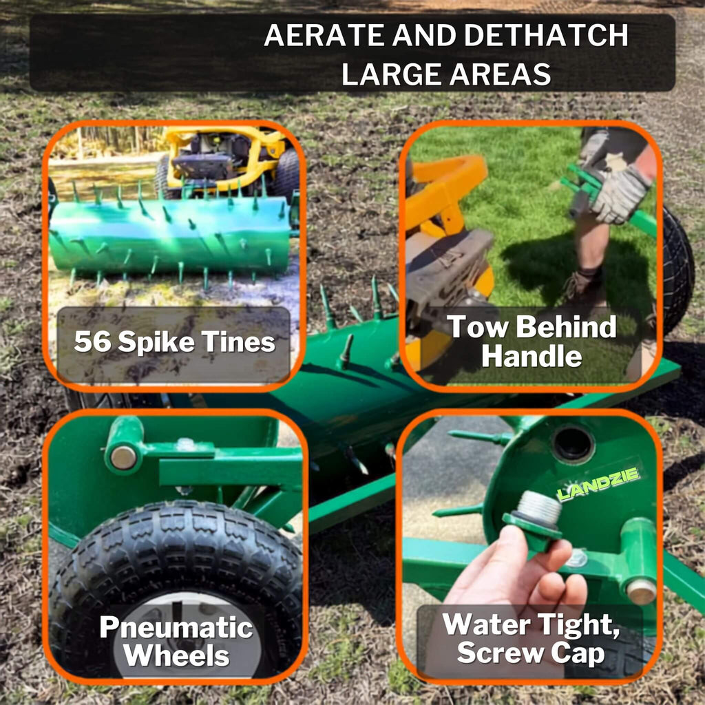 Heavy-Duty Water-Filled Pull-Behind Spike Roller Lawn Aerator (SAK28193)