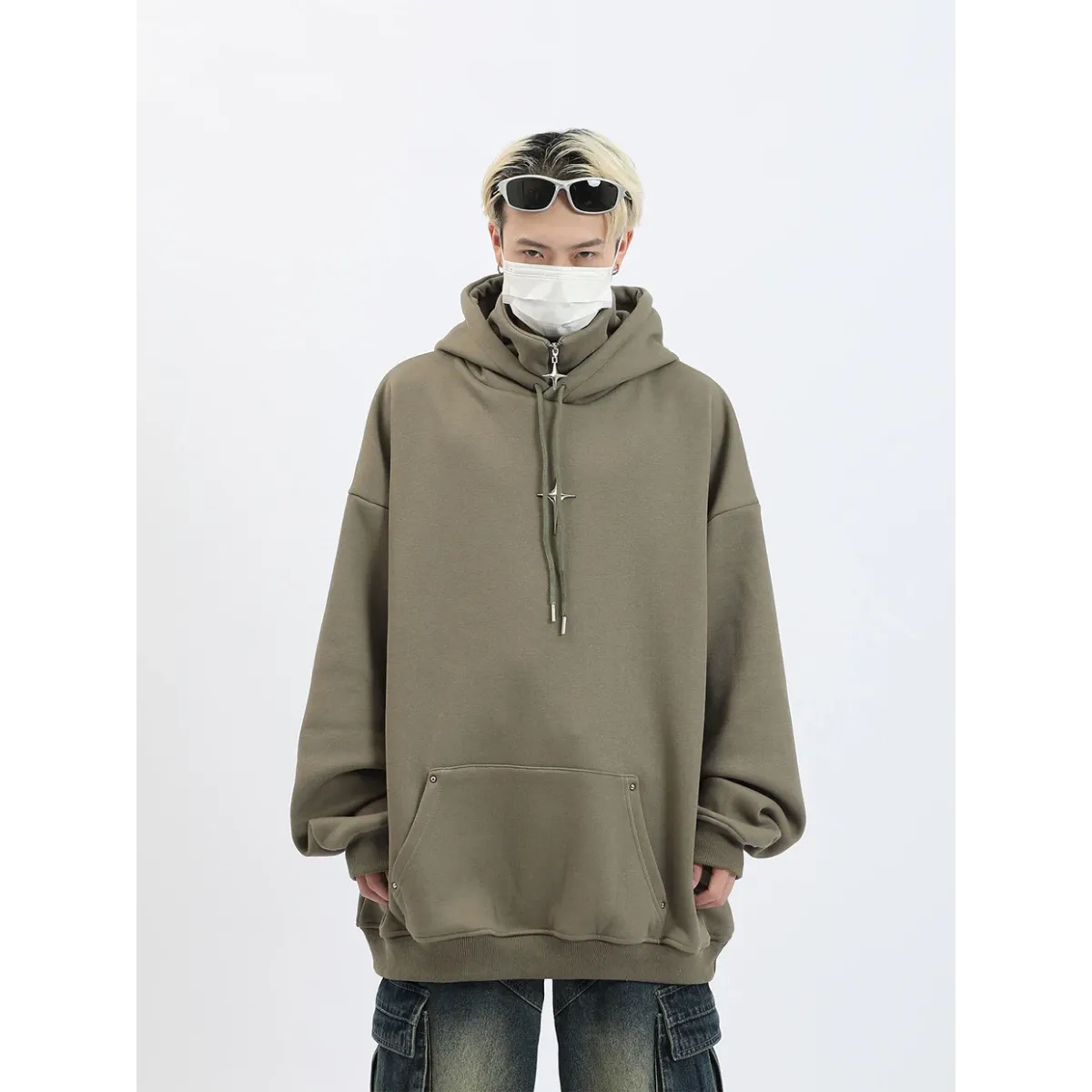 Harajuku High Neck Hoodie