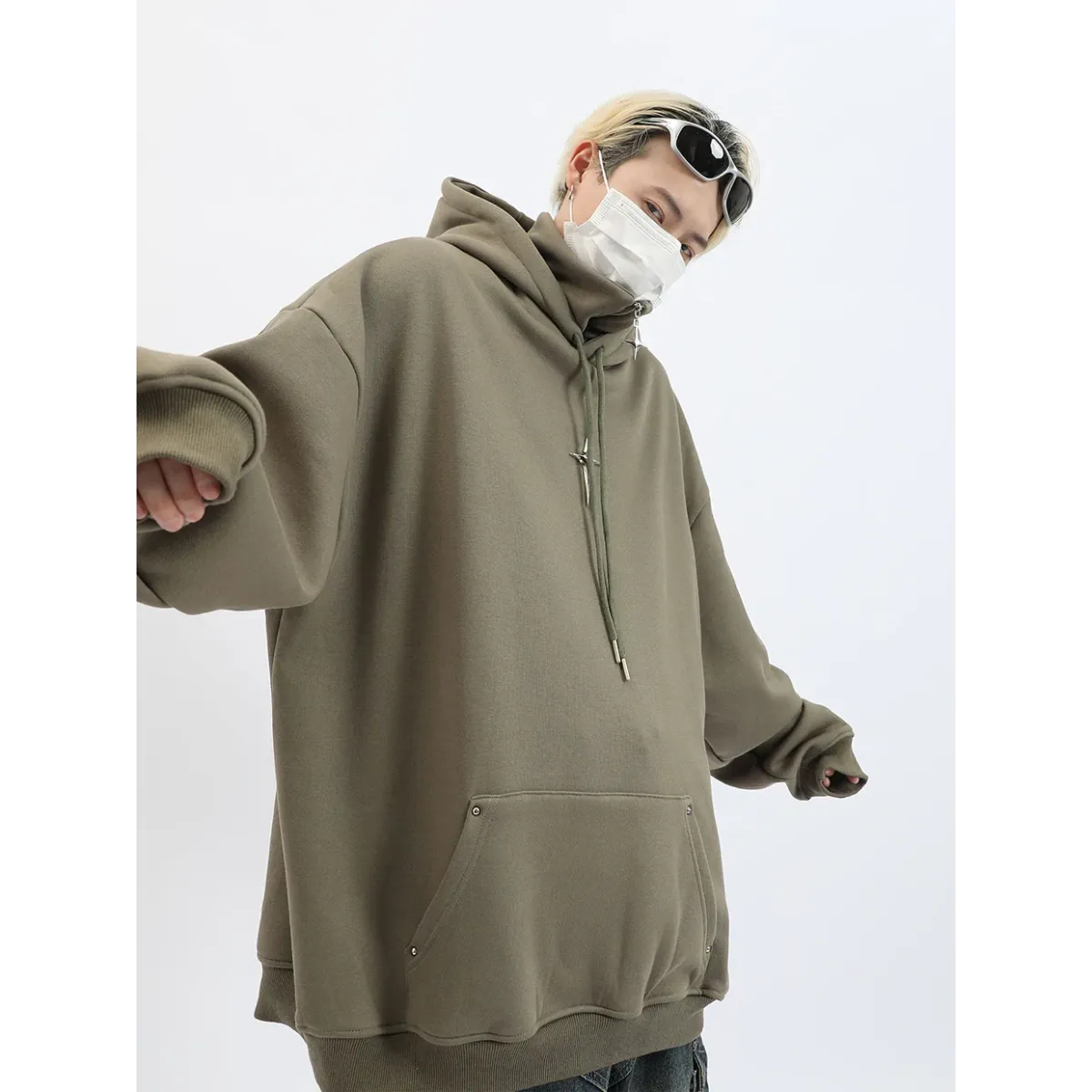 Harajuku High Neck Hoodie