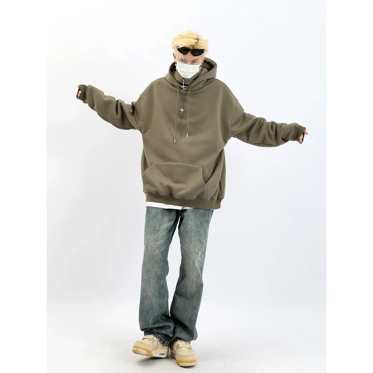Harajuku High Neck Hoodie