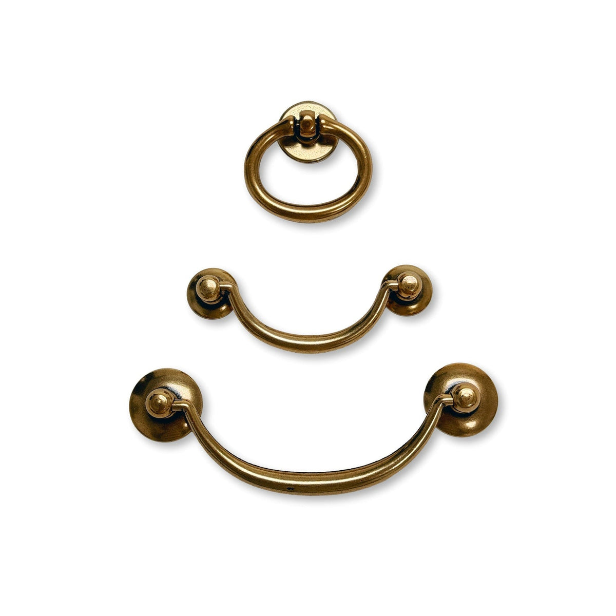 Brass Ring Pulls "Bail" Antique Brass Hardware