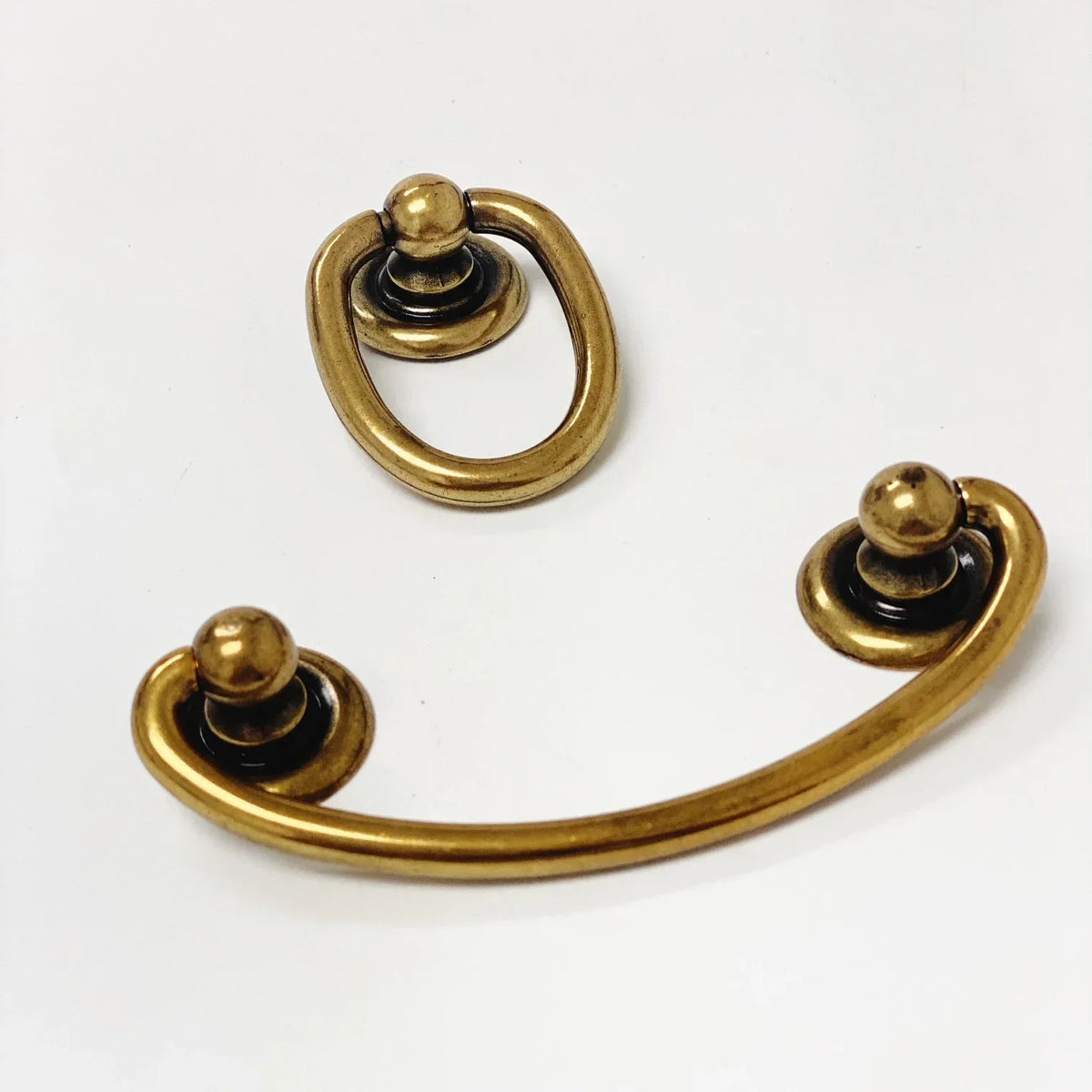 Brass Ring Pulls "Oval" Bail Drawer Pulls