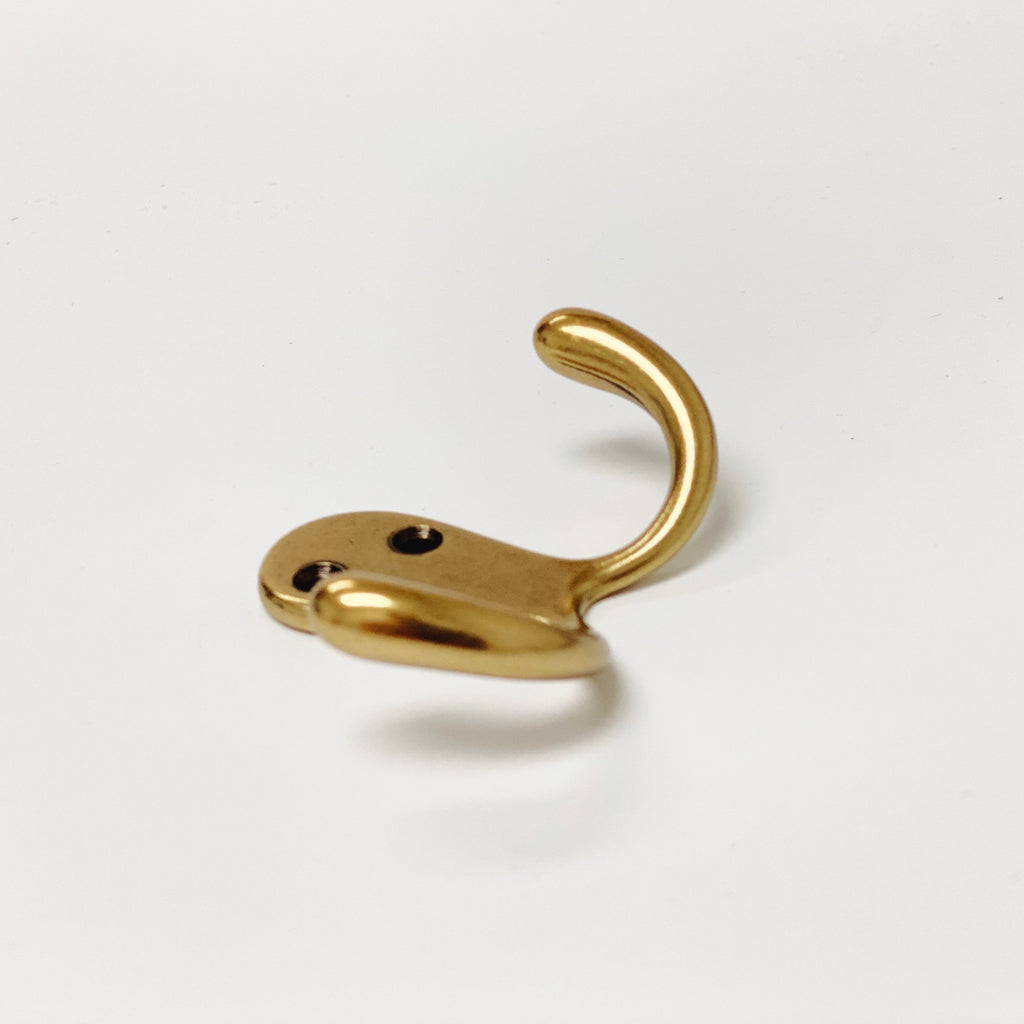 Antique Brass "Capri" Medium Modern Wall Hat and Coat Hook