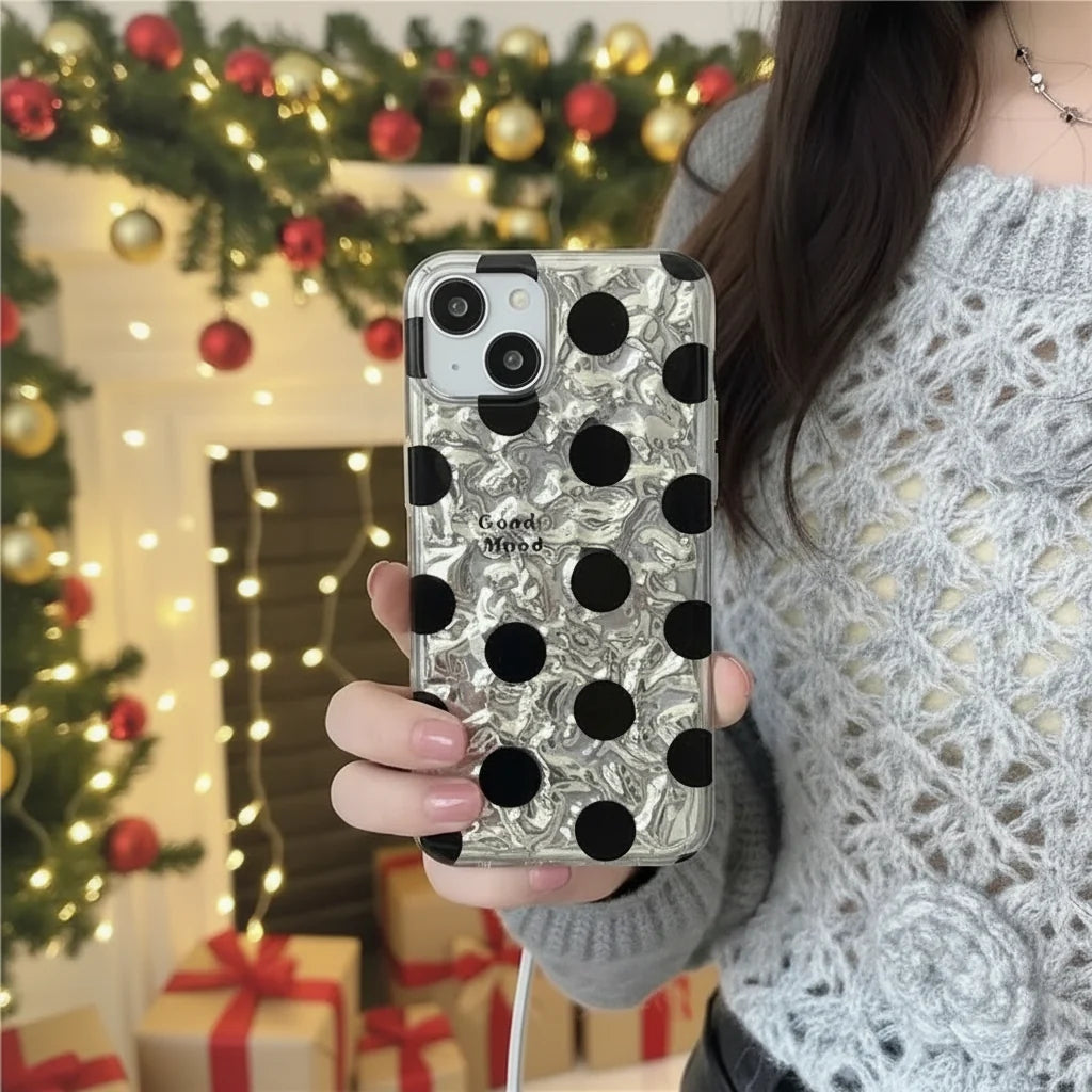 Polka Dot Bronzing Shell Pattern Phone Case