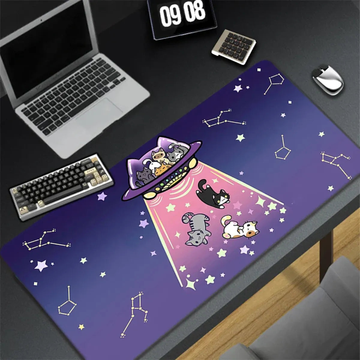Kawaii Cat Constellation Desk Mat