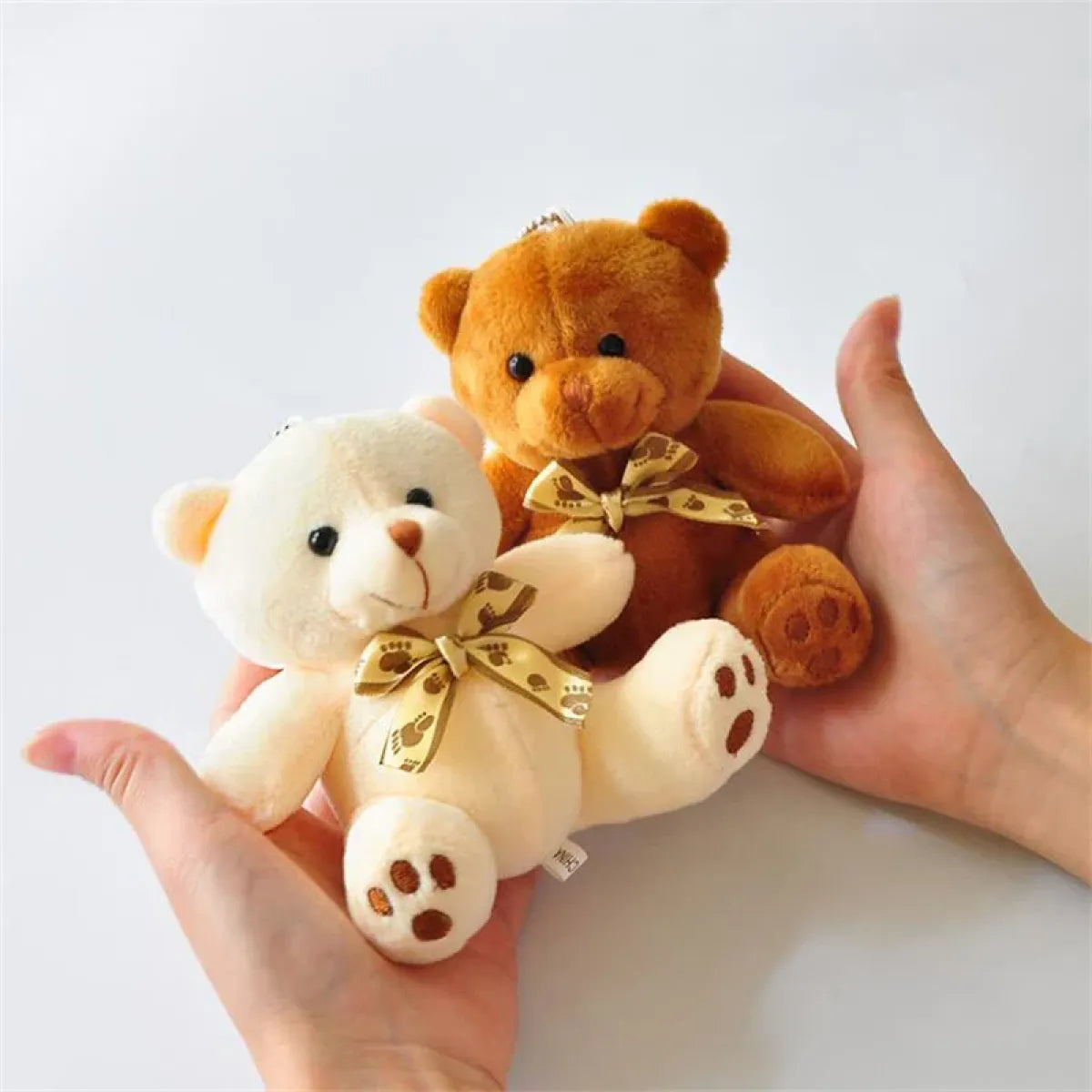 Kawaii Mini Plush Teddy Bear Keychain – Soft 10CM Stuffed Toy