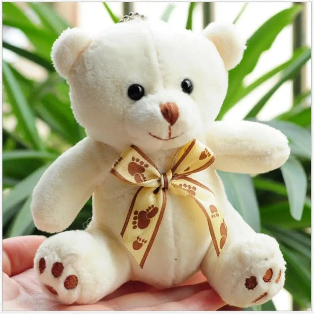 Kawaii Mini Plush Teddy Bear Keychain – Soft 10CM Stuffed Toy
