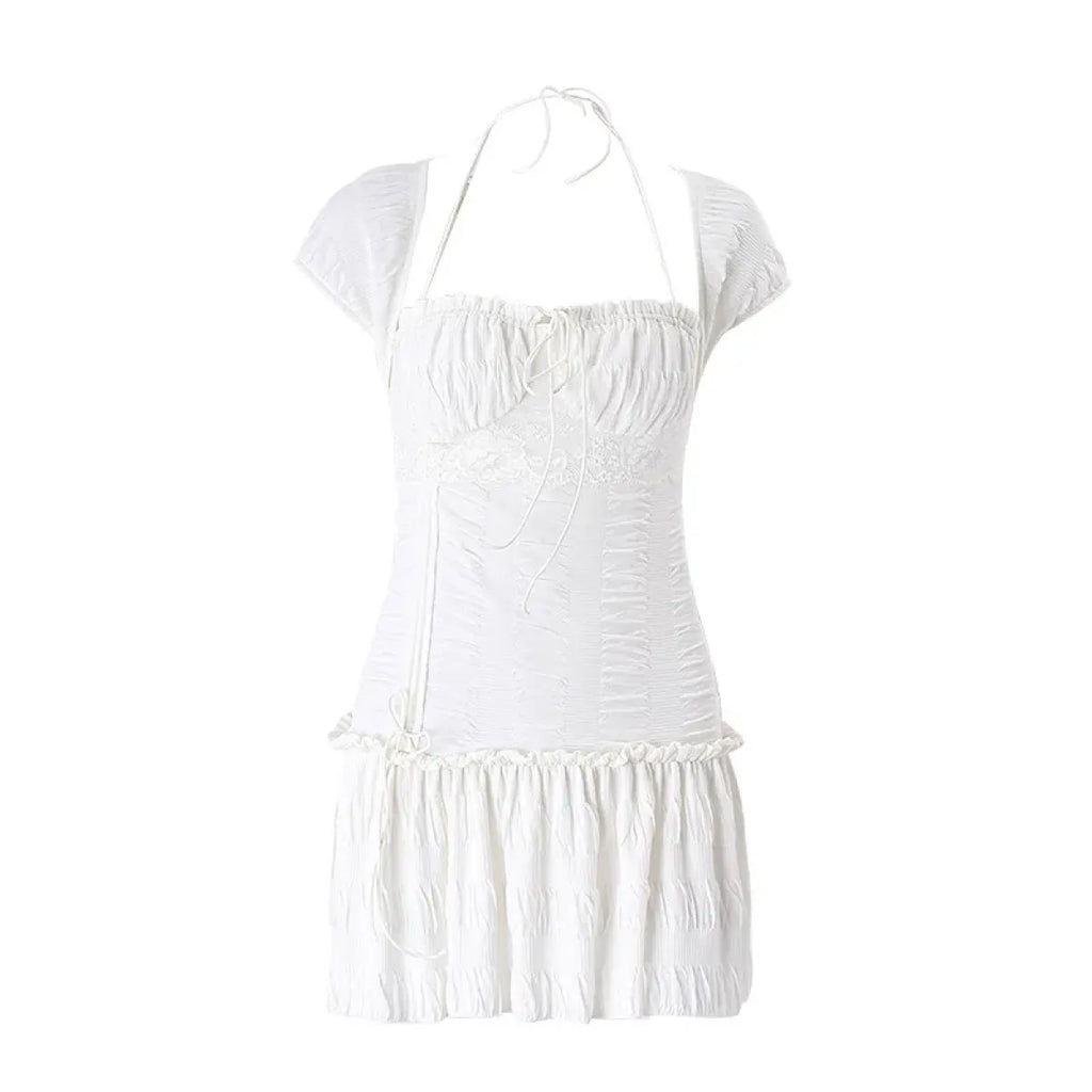 Halter Lace Mini Dress