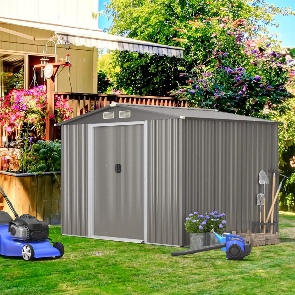 [08X06FT] Premium Outdoor Steel Tool Storage Garden Backyard Shed (SAK74185)